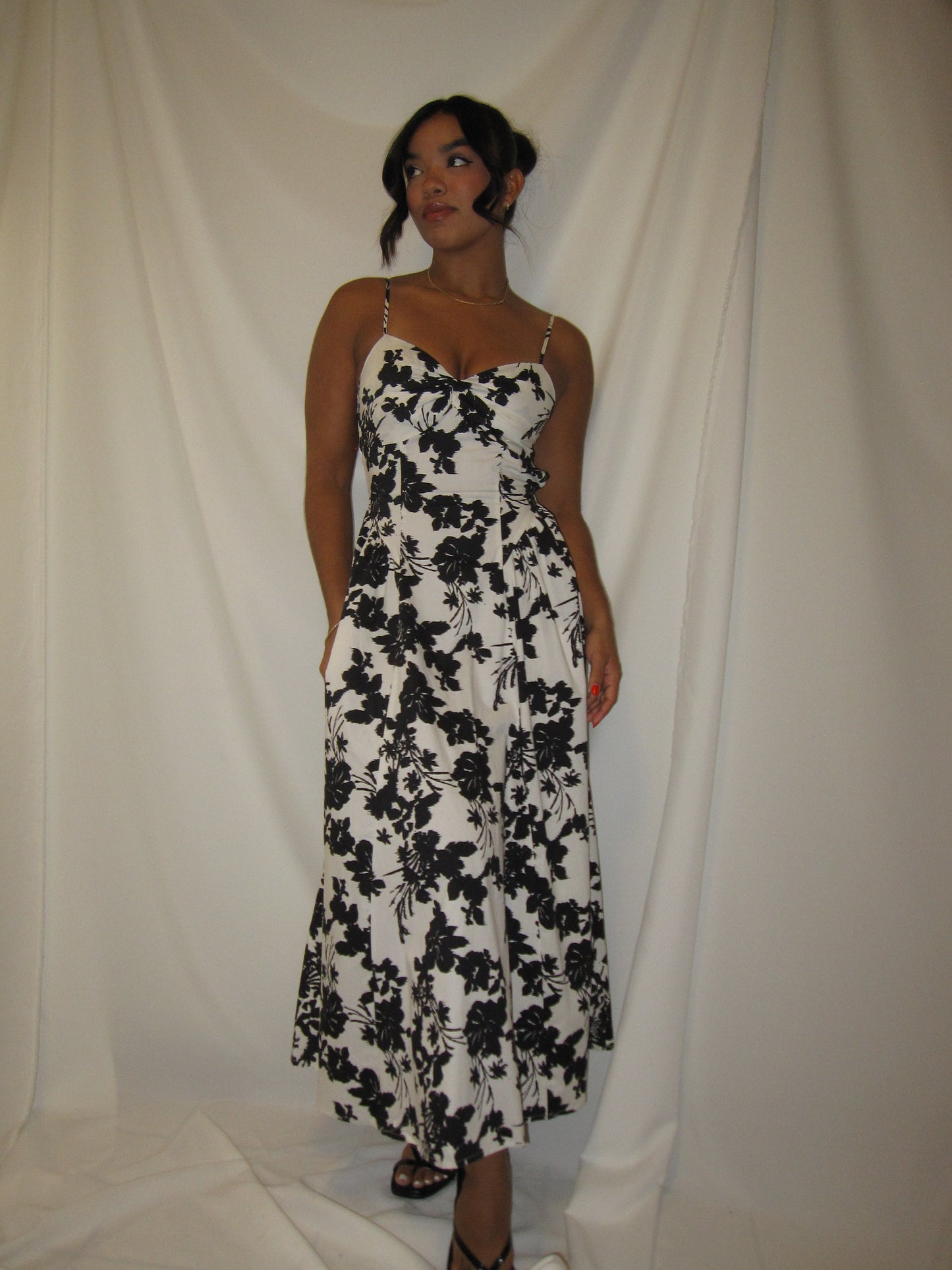 Black & White Petals Dress