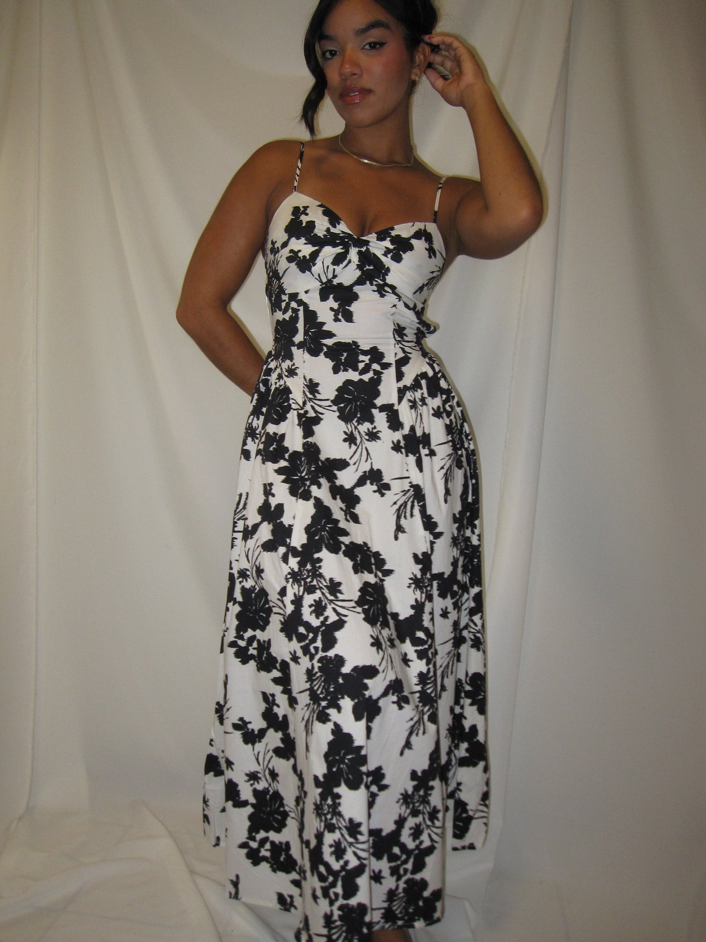 Black & White Petals Dress