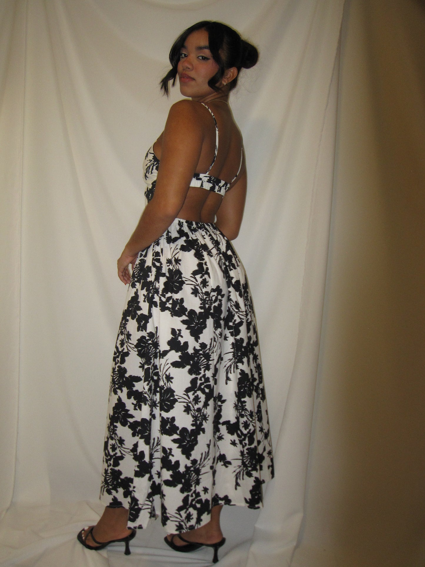Black & White Petals Dress