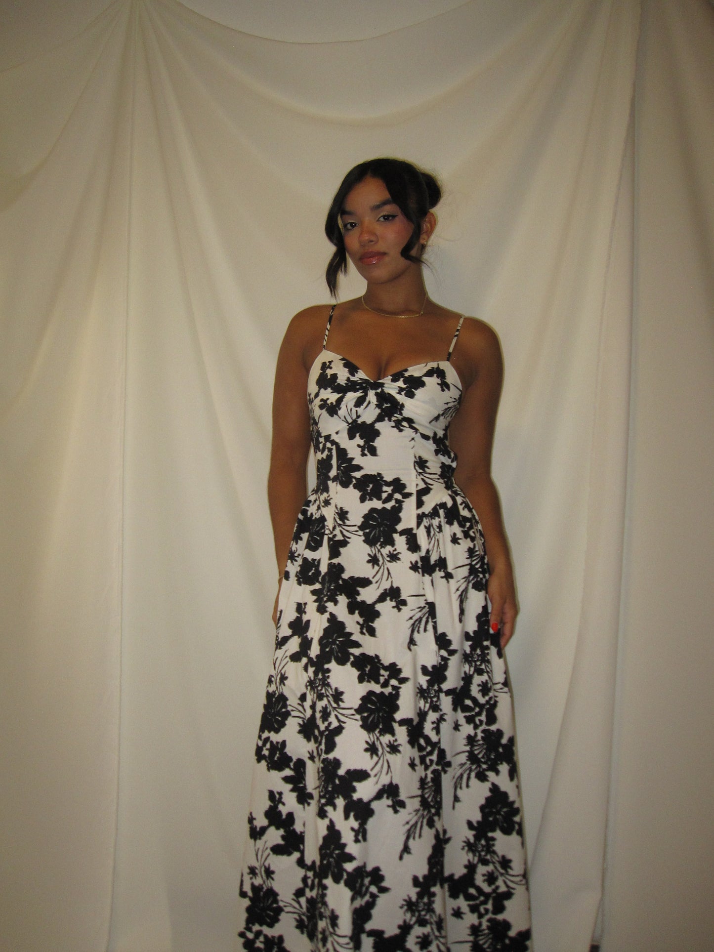 Black & White Petals Dress