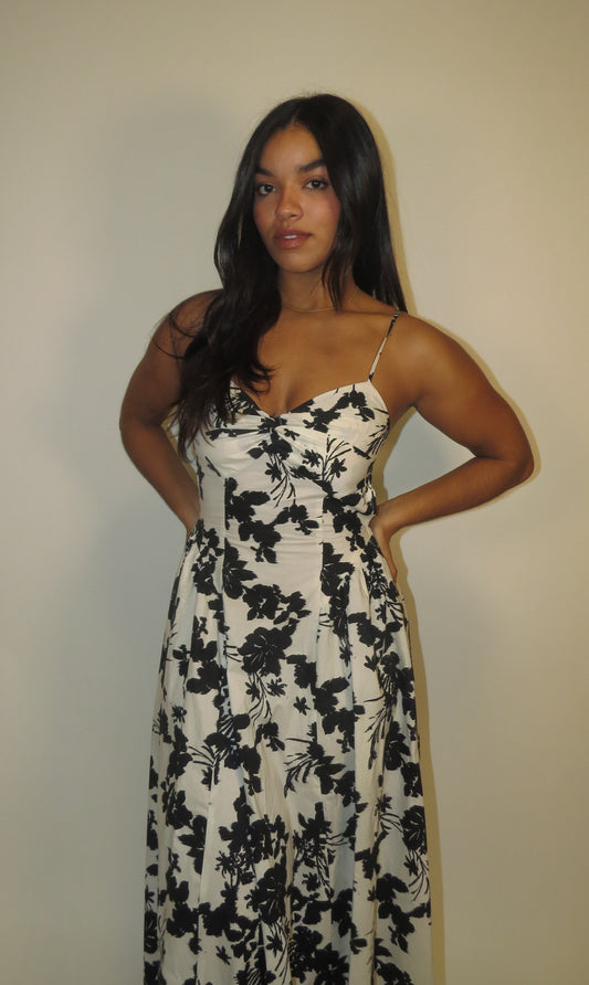 Black & White Petals Dress
